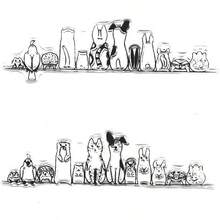 LANGFON Cats Dogs Clear Stamps For Card Making Row Of Cute Animals Front And Back Rubber Stamps Cat Pets Transparent Silicone Seals For Gift Card DIY Scrapbooking Embossing Cards Album Craft Supplies#SSDD B BJNHMJ