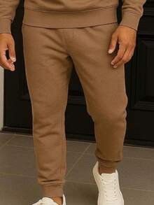 Men Sweatshirt Co-Ords - Camel - View 3