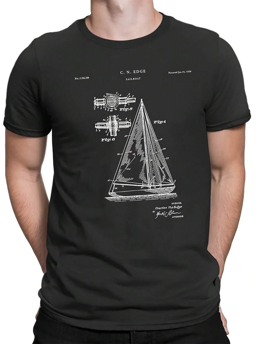 Herreshoff Gk Sailboat Patent Shirt, Sailing Shirt, Sailing Gifts, Sailboat Shirt, Sailing T Shirt, Sailor T Shirt, PT447 - 風格30 - 查看 1