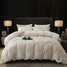 Queen Size 3pcs Ultra Soft Breathable Comforter Cover Set, Luxury Cozy Flannel Duvet Cover With Pillow Shams, 90" X 90", Dark Grey,  And  Bedding Collection - 沙子(無棉被) - 查看 7