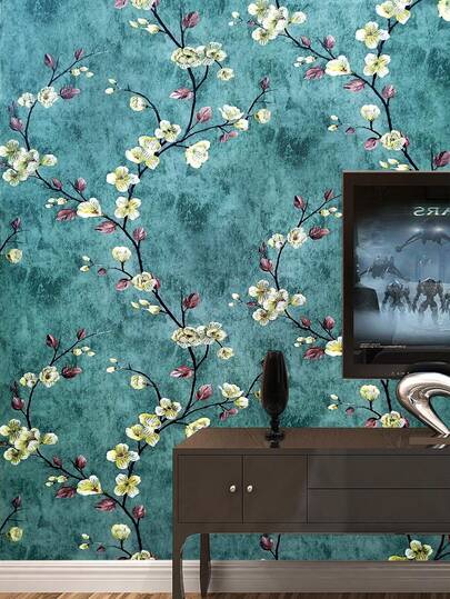 Roll Vintage American Dark Groen 3D Bloemen Embossed Self Adhesive Removable Vinyl Wallpaper, Bedroom, Living Room, Dining Bathroom, Office Background