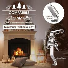 Stocking Holders Mantle Set Of 4, Weighted Stocking Hangers Mantel Fireplace, Stocking Hooks Xmas Decoration Silver