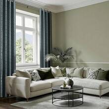 Beige And Black% Blackout Geometric Pattern Curtains, 52 Inch Wide 96 Inches Long 2 Panels, Thermal Insulated Noise Reducing Anti-Rust Grommet Drapes Bedroom Living Room,, Modern Style, Energy-Efficient - 森林綠和銀色 - 查看 7