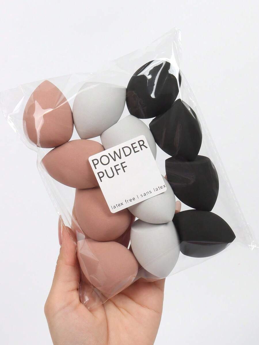 [12pcs Water-Absorbent Makeup Sponges] 12pcs Latex-Free, Water-Absorbent Polyurethane Makeup Sponges - Suitable For Liquid, Cream, And Powder Foundations - Available In Multiple Colors - Multicolor - View 1