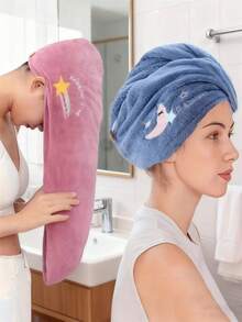 1/5条装干发巾，超强吸水，不起球，柔软亲肤，速干护发，男女通用，适合作为女友/情人节/感恩节礼物 - 彩色 - 查看 8