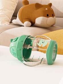 1PC 180ML/220ML/240ML Cartoon Straw Cup For Kids, Cute Baby Sippy Cup, 360° Drinking, Leak-Proof & Durable With Handle And Scale, Suitable For Daily Use - Green - View 3