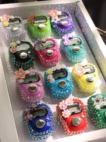 1pc 2026 Spring Ramadan | Mini Finger Ring With Flower & Rhinestone Counter, Middle Eastern Ramadan Prayer Counting Tool - Multicolor - View 4