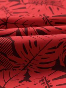 1 件女式可拆卸连帽植物图案休闲运动户外夹克，适合骑行、登山，秋季新款 - 紅色 - 查看 5