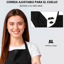 Delantal Mandil De Cocina Chef Trabajo Multiusos Ajustable e Impermeable - 1 - Ver 2