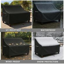 Outdoor Waterproof Patio Chair Covers, 33W X 35D X 36H Inches Weather Resistant Furniture Cover Heavy Duty 600D Oxford 2-Pack, Beige And Brown