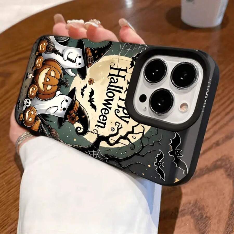 Funda protectora suave de alta calidad con orificios grandes, compatible con los modelos phone 17, 16, 15, 14, 13, 12 y 11 Plus Pro. Disponible en negro clásico, morado, gris y blanco. Ideal para Halloween y Acción de Gracias. - Negro - Ver 1