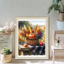 1 件收获蔬菜和水果蓝图 5D 钻石画套件 - 合成钻石艺术，手工 DIY 钻石画十字绣马赛克，完美的惊喜艺术礼物，客厅、卧室、办公室墙壁装饰，无框 - 彩色 - 查看 4