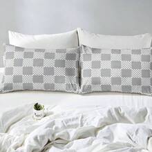 - Juego de ropa de cama de cuadros grises a cuadros para nios, nias, diseo geomtrico moderno de cuadros - Gris - Ver 8
