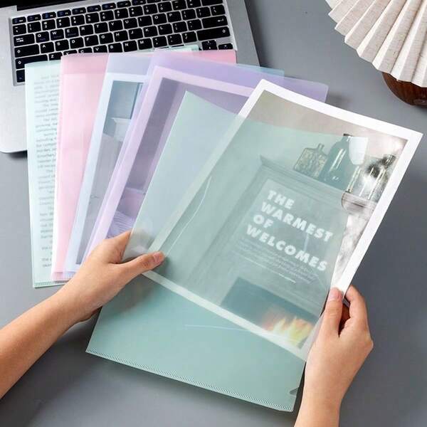 Cartella trasparente in plastica spessa formato A4, organizer per documenti colorato