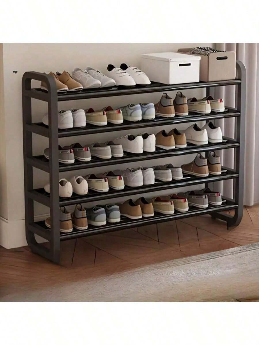 5-Tier Shoe Rack, Easy-To-Assemble Multi-Layer Shoe Rack - Freestanding Shoe Rack, Suitable For Rental Homes, Entryways, Hallways, Bedrooms, Bathrooms, Offices, Living Rooms - 白色 - 查看 1