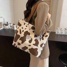 1pc Fashion Student Korean Style One Shoulder Handbag, Large Capacity Commuter Bag, Niche Artistic Tote Bag For Women