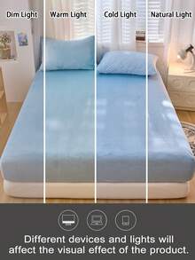 1 Stück Samt Spannbettlaken, warme weiche flauschige Spannbetttuch Bettwäsche, Matratzenschoner, Bettüberwurf, gemütliche Heimtextilien, weicher und bequemer Matratzenbezug, einfarbiges Laken, Tiefer Bund, nur Bettlaken, ohne Kissenbezug, staubdicht rutschfest, maschinenwaschbar, Bettwäsche Geschenke, passend für Einzelbett, Doppelbett, Kingsize, Queensize Betten, maschinenwaschbar, Herbstdekoration, Winterdekoration