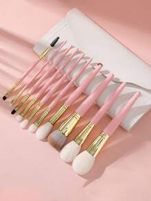 Makeup Brush Kit 10 Pieces Kabuki Brush Precision Makeup Set For Eyeshadow Eyeliner Lips Powder Foundation - 隨機顏色 - 查看 3