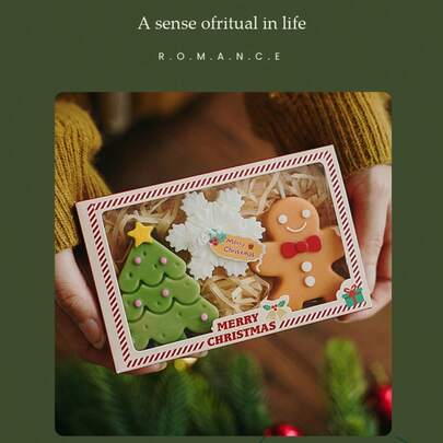1pc Christmas Gift Aromatherapy Candle, Gingerbread Man Christmas Gift, Creative Handmade Shape, The First Choice Gift For Family And Friends On Christmas, Christmas Decorations, Christmas Gifts