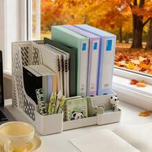 Desktop Book Stand Shelf, Document Organizer Rack, A4 File Holder - Multicolor - View 5