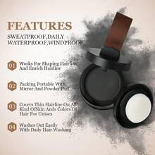 Polvo para Retocar Raíces de Cabello - Line Shadow Powder, Hipoalergénico, Ideal para Todos Tipos de Cabello - Color Marrón - Marrón - Ver 4