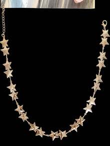 1pc Metal Five-Pointed Star Hat Chain, Versatile Felt Hat/Fascinator Accessory, Suitable For Birthday Gifts, Holiday Parties, Daily Hat Decoration