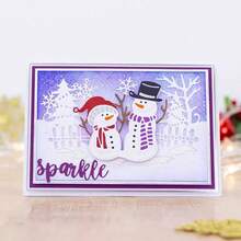 1pc Cute Christmas Snowman Frame, Metal Cutting Mold Template DIY Scrapbooking Album Paper Card, Christmas Scrapbooking Supplies, Suitable For Invitations, Cards, Albums - Silver - View 4