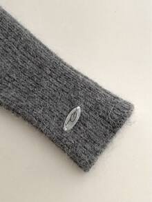 贝壳标志纯色露指手套，保暖防风触屏，简约百搭情侣手套，秋冬季女士毛绒针织露指手套，可爱五指保暖防风，适合学生、骑行、户外活动，简约百搭纯色加厚长款露指手套，保暖防寒，骑行户外情侣手套，冬季 - 貝殼標字母 - 查看 10