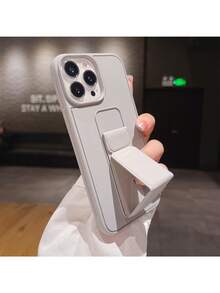 1 件简约优质纯色亲肤创意腕带一体式支架保护壳适用于 Apple 17/14 Pro Max，简约柔软亲肤保护壳适用于 11、XR、X、16、12 Pro Max - 灰色 - 查看 1