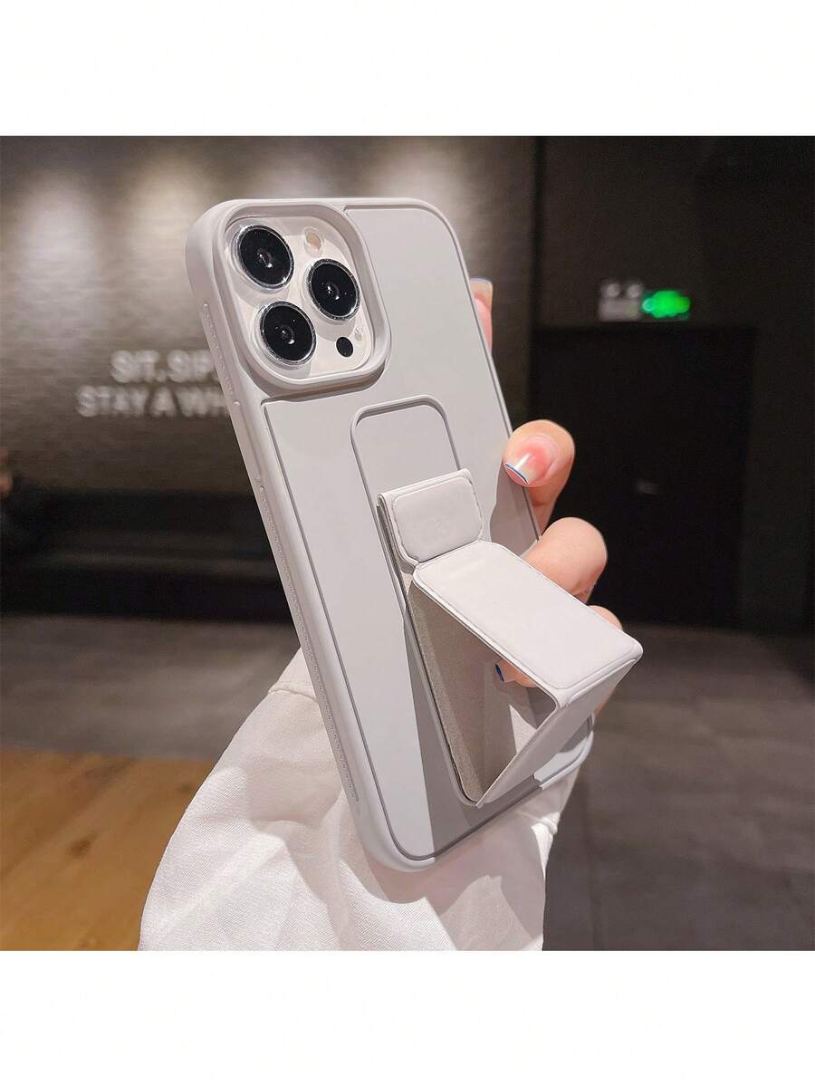 1 件简约优质纯色亲肤创意腕带一体式支架保护壳适用于 Apple 17/14 Pro Max，简约柔软亲肤保护壳适用于 11、XR、X、16、12 Pro Max - 灰色 - 查看 1