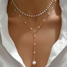 1pc Multi-Layer Minimalist Faux Pearl Necklace, Suitable For Women's Daily And Holiday Wear