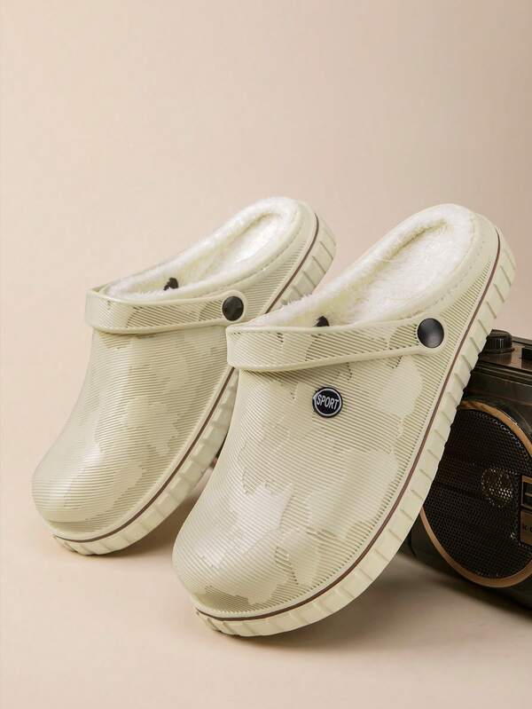 Plus Size Men's Fashion Casual Thermal Slippers For Daily Wear & Home Use