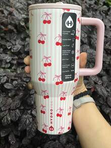 Original HydroJug Traveler 32 Oz/40 Oz Water Bottle With Handle & Flip Straw - Fits In Cup Holder, Leak Resistant Tumbler-Reusable Insulated Stainless Steel & Rubber Base - Gifts For Women & Men - Pink Sweet Cherry - 查看 11