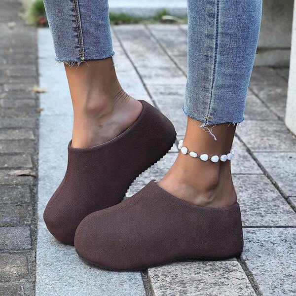 Casual Fashion Versatile Minimalist Comfortable Thick Sole Outdoor Plush Home Slippers