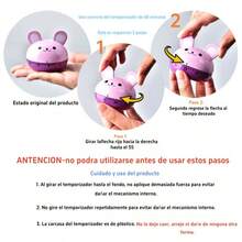 1Pz Súper lindo Animal Temporizador De Conejo Color Rosa con Morado Mecánico Reloj Despertador Manual Para Cocinar Hornear - Rosa - Ver 8