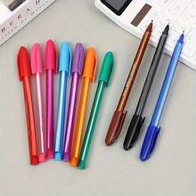 10pcs/Set Bullet Tip 10 Color Ballpoint Pens, Creative Multi-Color Ballpoint Pens, Suitable For Study And Note-Taking, Durable Writing, Quick-Drying, Lightweight Design, For Office, School, Daily Note-Taking,For School Supplies,Back To School,Christmas, Stationery, Christmas Gifts,
