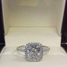 1 pieza Anillo de compromiso elegante y brillante para mujer, plateado con circonita cúbica sintética brillante, adecuado para bodas, bandas nupciales, joyería, regalo perfecto para aniversarios, San Valentín y cumpleaños/Navidad