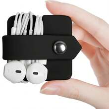 Earphone Cable Organizer, Earphone Holder, Earphone Cable Winder, Earphone Cable Manager, Christmas Gift - màu đen - Xem 13