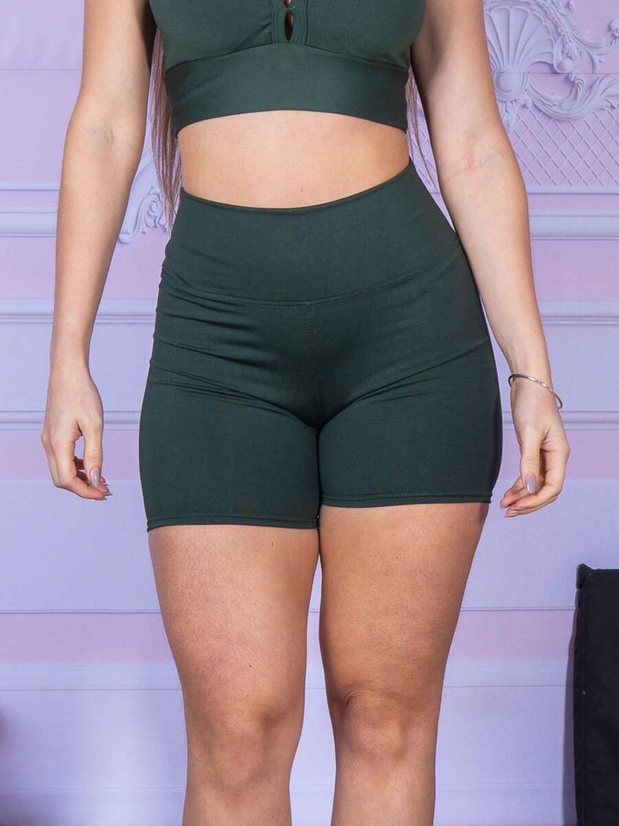 Women Sports Shorts - 軍綠色 - 查看 1