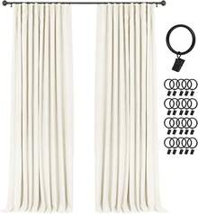 % Blackout Curtains Bedroom, 84 Inch Long Blackout Curtains, Clip Rings Linen Drapes, Thermal Insulated Room Darkening Living Room, 2 Panels - Beige, W50xL84, Bedroom Decor - 輕盈乳霜 - 查看 4