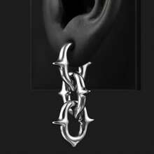 1 件 316 不锈钢尖刺朋克耳坠挂钩拉伸器穿孔女士男士身体首饰耳环 5 毫米 4 克 - 長的 - 查看 16