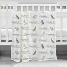 恐龙图案婴儿毯，适合男宝宝，超柔软新生儿婴儿房毯，双层圆点底 - 蓝色绒面婴儿脸，舒适印花婴儿床毯（30 英寸 x 40 英寸） - 藍色恐龍 - 查看 4