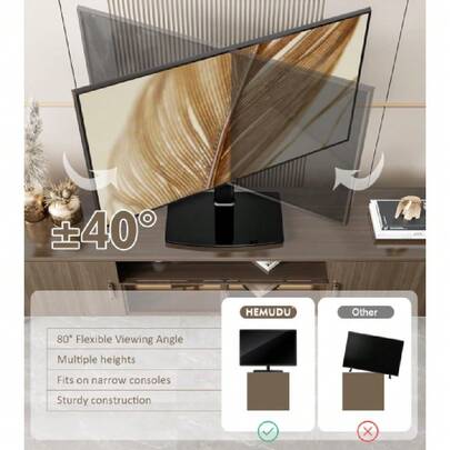 Universal Tabletop TV Stand With Wall Mount For 32 To 70 Inch 4 Level Height Adjustable, Heavy Duty Tempered Glass Base, Holds Up To 110lbs Screens, HT03B-002,23195672
