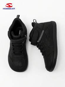 HOBIBEAR Teens Sports Shoes For Boys & Girls, Wide Toe Box, Comfortable Walking Shoes, Hook And Loop Closure, Rubber Sole, Non-Slip, Breathable, Easy To Wear, Suitable For All Seasons, School Shoes - Black - View 1