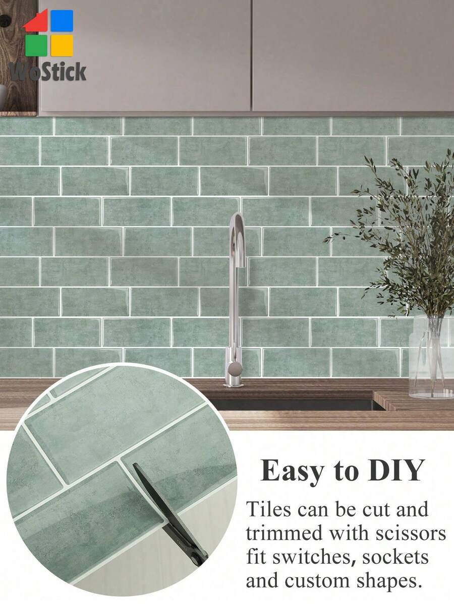 WoStick Paneles de pared 3D con textura de ladrillo impermeables, pegatinas de azulejos de pared autoadhesivas y extraíbles, adecuadas para salpicaduras de cocina, baño, decoración de vacaciones, pegatinas, vinilos decorativos, papel tapiz, decoración del hogar, decoraciones de primavera, remodelación del hogar, pegatinas decorativas Rama, regalos de cumpleaños y graduación