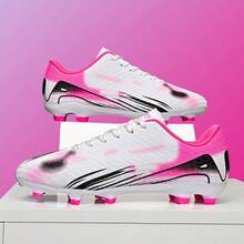 New Arrival Soccer Shoes Recommended For Teenagers, Featuring Long Studs, Non-Slip, Low-Top, Design For All-Season Wear, Suitable For Daily Grass Soccer Training And Matches - White - View 5