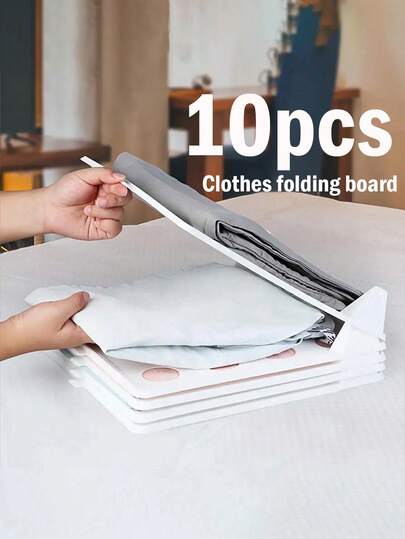 10/1pc Plastic Clothes Organizer, Foldable Clothes Folding Board, Casual Folding Clothes Board, Shirt Folding Board, Home Organizer, Fabric Quick Fold Shirt Laundry Folding Organizer, Quick Folding Board, Home Storage