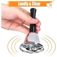 2 Pack Hand Bell, Silver Steel Bell, Ringing Bell With Handle, Dinner Bells Inside Classroom Bell, Food Line, Alarm, Jingles, Ringing Silver