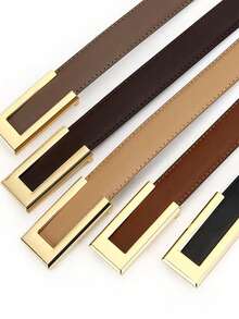 1 Pc Women's Black PU Material High-End Waist Belt Attached Dress Fall, Autumn, Halloween