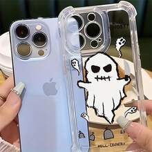 Teléfono Y Fantasma Pintado - Impreso Transparente Cuatro - Esquinas - Cojín Anti - Caída Teléfono Móvil. Es adecuado como protector 16 Pro, 15 Pro, 14 Plus, 13 Pro, 12 Pro, 11, XS - transparente - Ver 4